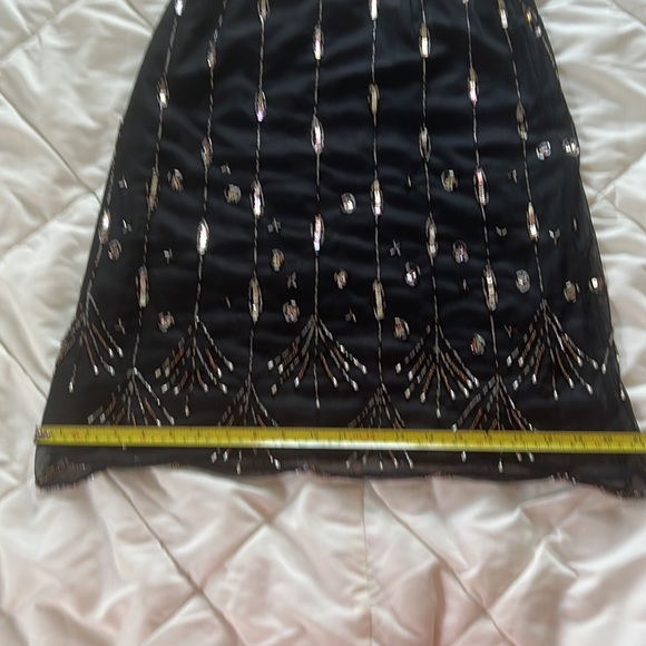 Vintage French style high waist Black goldbeaded sequined formal skirt waist 26” - Picture 6 of 9